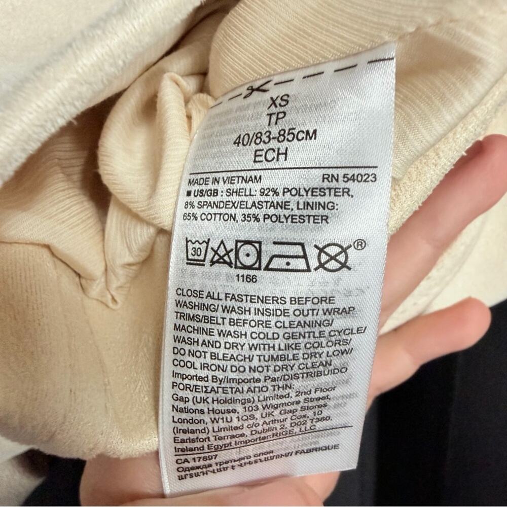 NEW Banana Republic Beige Zip-Up Vegan Suede Moto Jacket Size XS - Picture 7 of 9